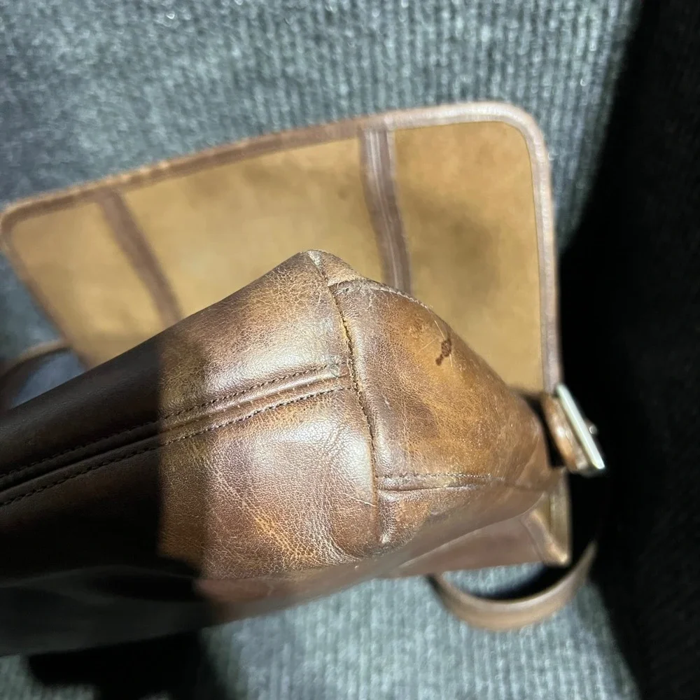 Vintage Coach Messenger Bag Unisex Large Brown Leather Satchel USA Made 9065